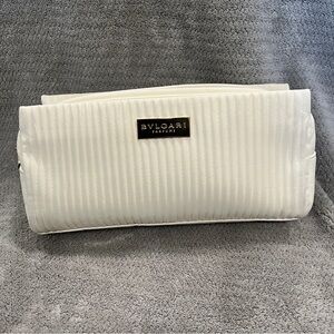 BVLGARI Cosmetics Case white with gold zipper